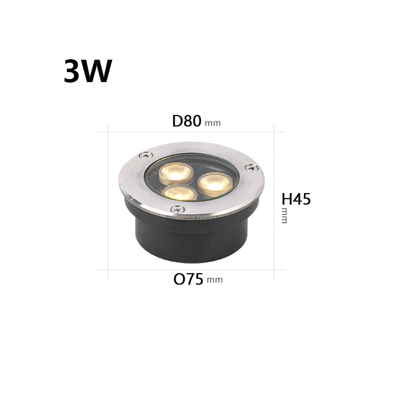 Spot LED Encastrable Extérieur 3W IP67 Étanche – Lumière Souterraine pour Jardin & Allée (Andromeda) LUMICONCEPT