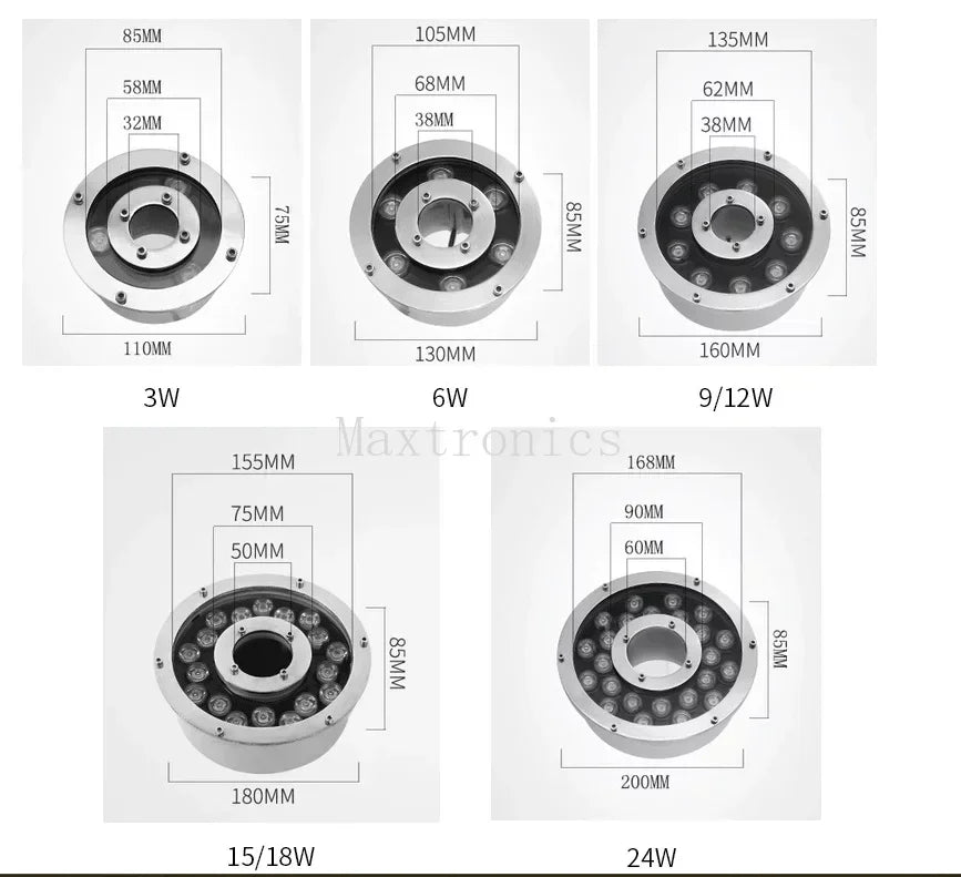 Projecteur LED Piscine Sous-Marine RGB IP68 – Étanche avec Télécommande - LUMICONCEPT