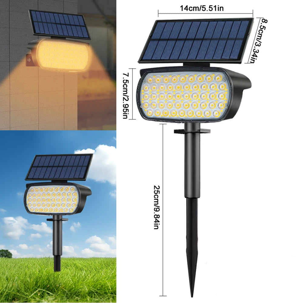 Projecteur Solaire LED 136 LED avec 3 Modes – Éclairage Extérieur Jardin & Allée, Étanche IP65 (Aquila) LUMICONCEPT