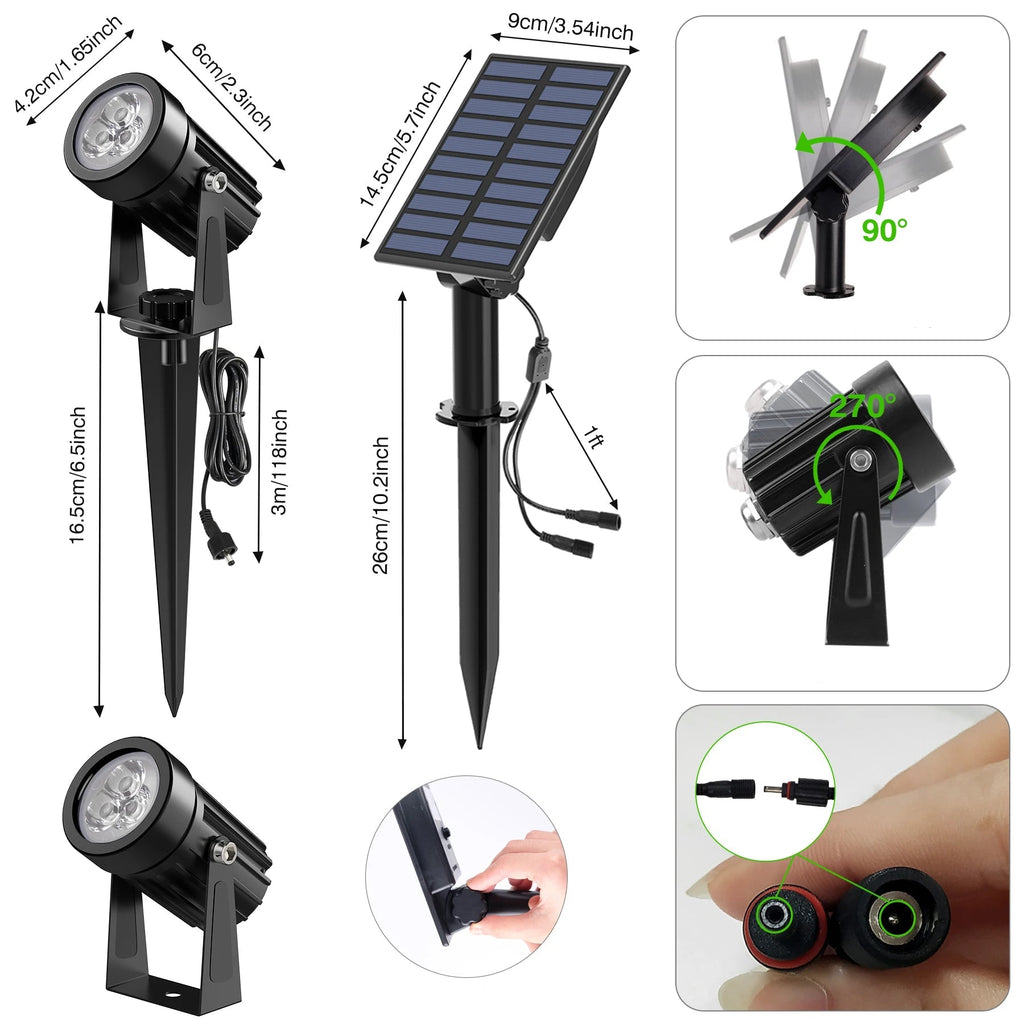 Projecteur Solaire LED Vert – Super Lumineux, Étanche IP65 (Lyra) LUMICONCEPT