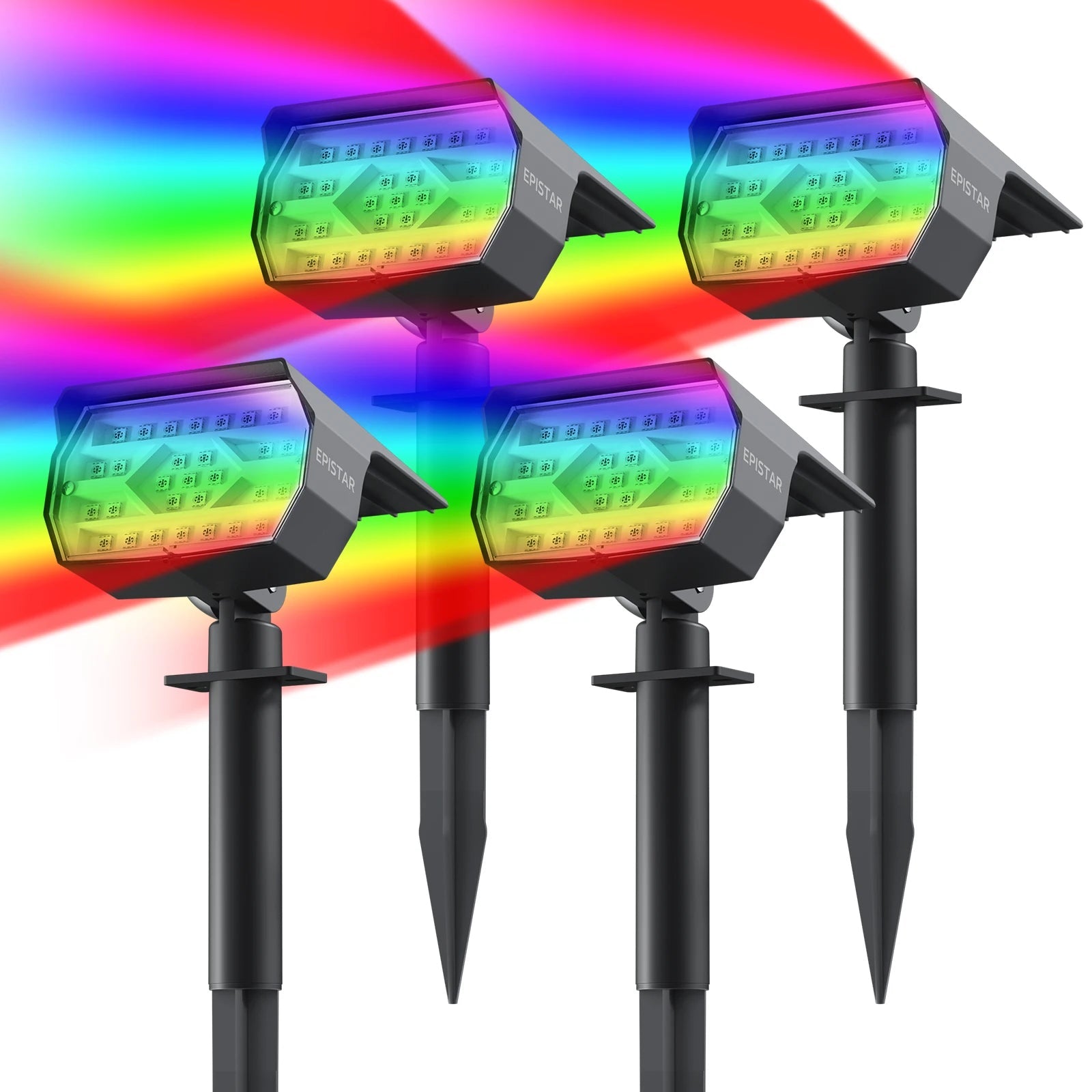 Projecteur Solaire LED 29 LEDs – 7 Couleurs Changeantes RGB, Étanche IP67 - Installation Murale ou au Sol(Carina) LUMICONCEPT