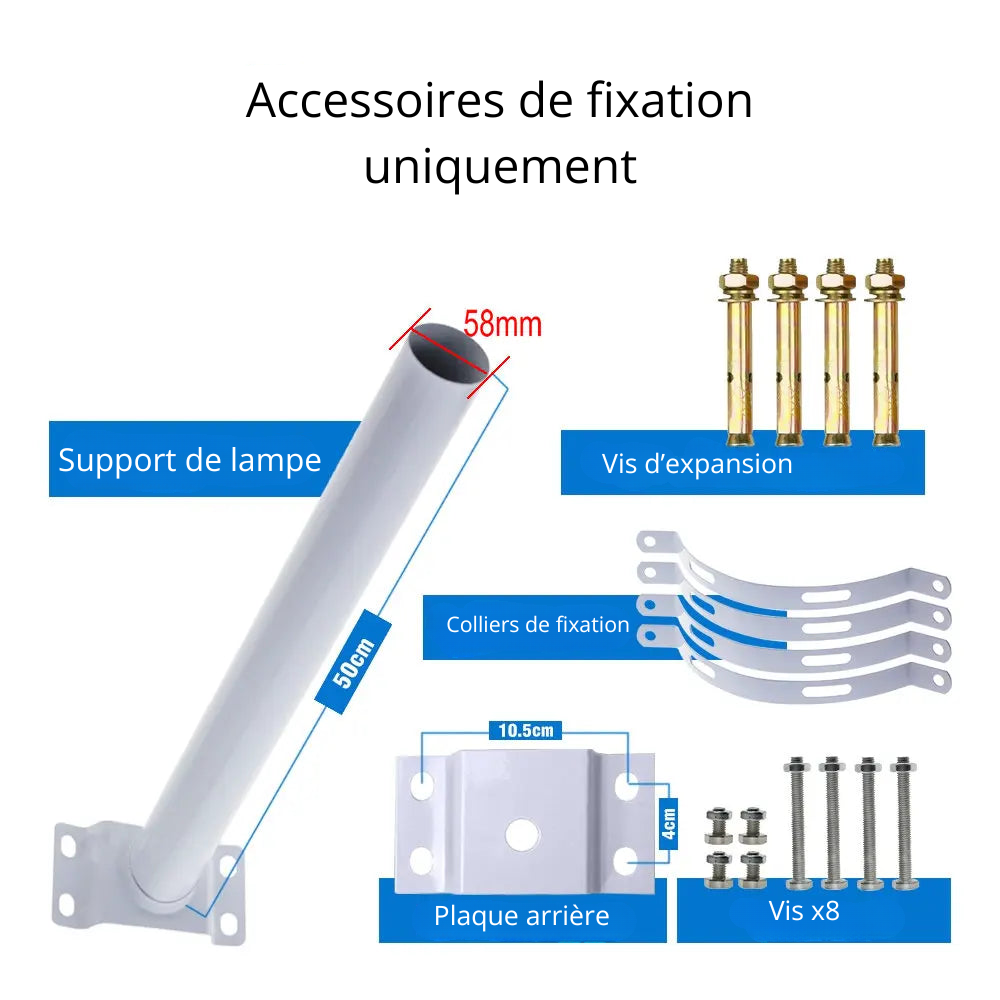 Lampadaire LED Extérieur 220V 50W/100W/200W – Éclairage de Jardin & Routes, Étanche IP66 (Orion) - LUMICONCEPT