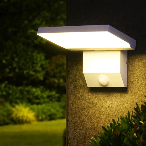 Applique Murale Blanche LED avec Capteur de Mouvement – Étanche IP65 en Alliage d’Aluminium (Antares) LUMICONCEPT