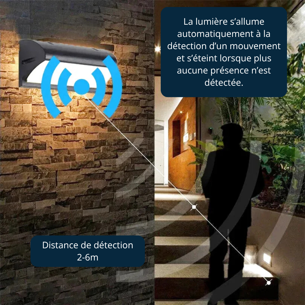 Applique Murale Extérieure LED avec détecteur de mouvement – Étanche IP66 (Altair) - LUMICONCEPT