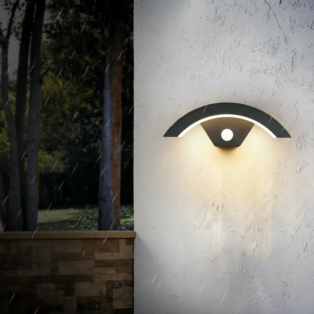 Applique Murale LED Extérieure – Étanche IP65, 24W, Détecteur de Mouvement, Lumière Noire 3000K, Couloir et Jardin (Delphinus) LUMICONCEPT