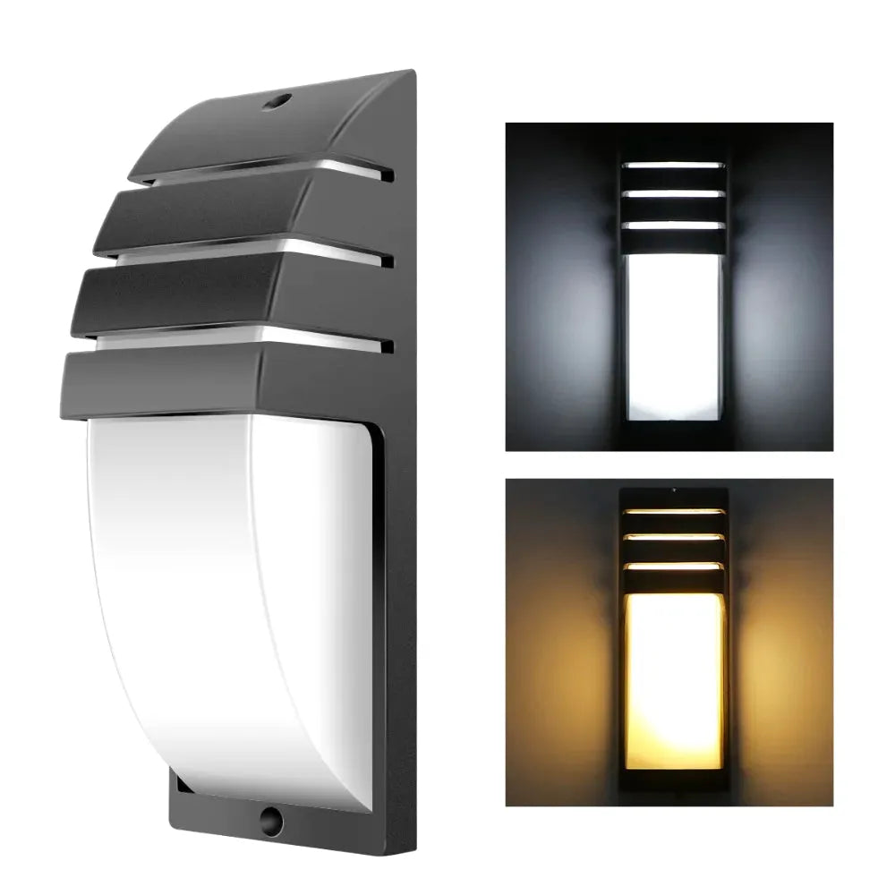 Applique Murale LED Extérieure – Étanche IP65, Aluminium 12W, Balcon, Jardin, Clôture, Porche et Intérieur (Aquila) LUMICONCEPT