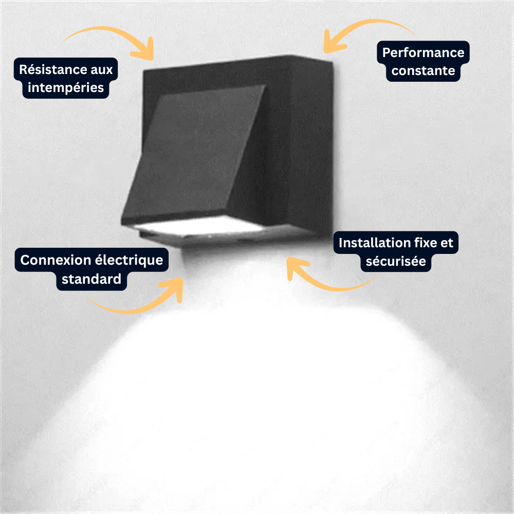 Applique Murale LED Extérieure – Étanche IP65, Aluminium 5W, Balcon, Jardin et Décoration Murale (Draco) - LUMICONCEPT