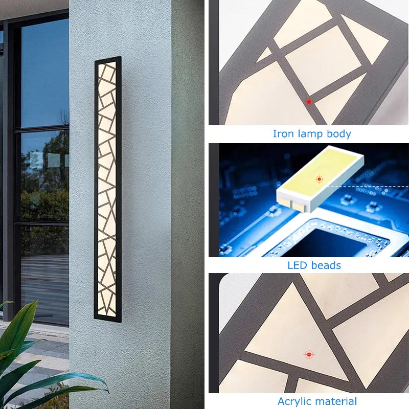 Applique Murale LED Extérieure – Étanche IP65, Grande Lampe Aluminium, Jardin, Villa et Porche (Perseus) LUMICONCEPT