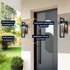 Applique Murale LED Extérieure – Étanche IP65, Style Modern Noir, 10W, Jardin et Porche (Phoenix) - LUMICONCEPT