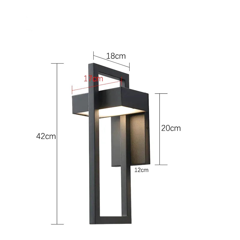 Applique Murale LED Extérieure – Étanche IP65, Style Modern Noir, 10W, Jardin et Porche (Phoenix) LUMICONCEPT
