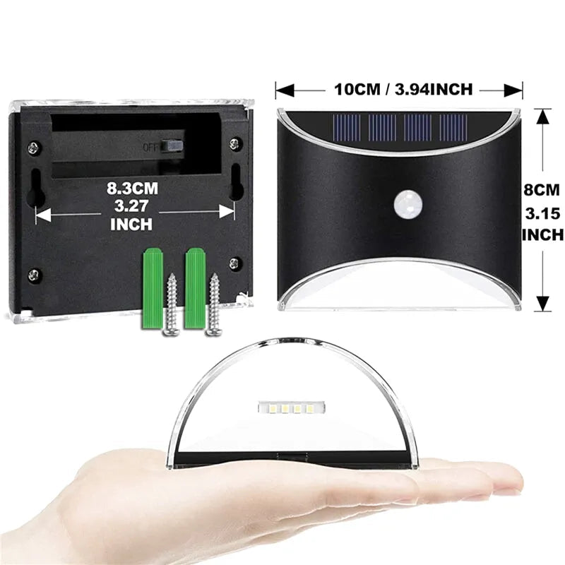 Applique Murale Solaire LED avec Capteur PIR – Étanche IP65 en Acier Inoxydable (Lucerna) LUMICONCEPT