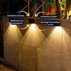 Applique Murale Solaire LED Extérieure – Étanche IP65, Design Carré, Éclairage Jardin, Cour et Clôture (Cassiopeia) - LUMICONCEPT