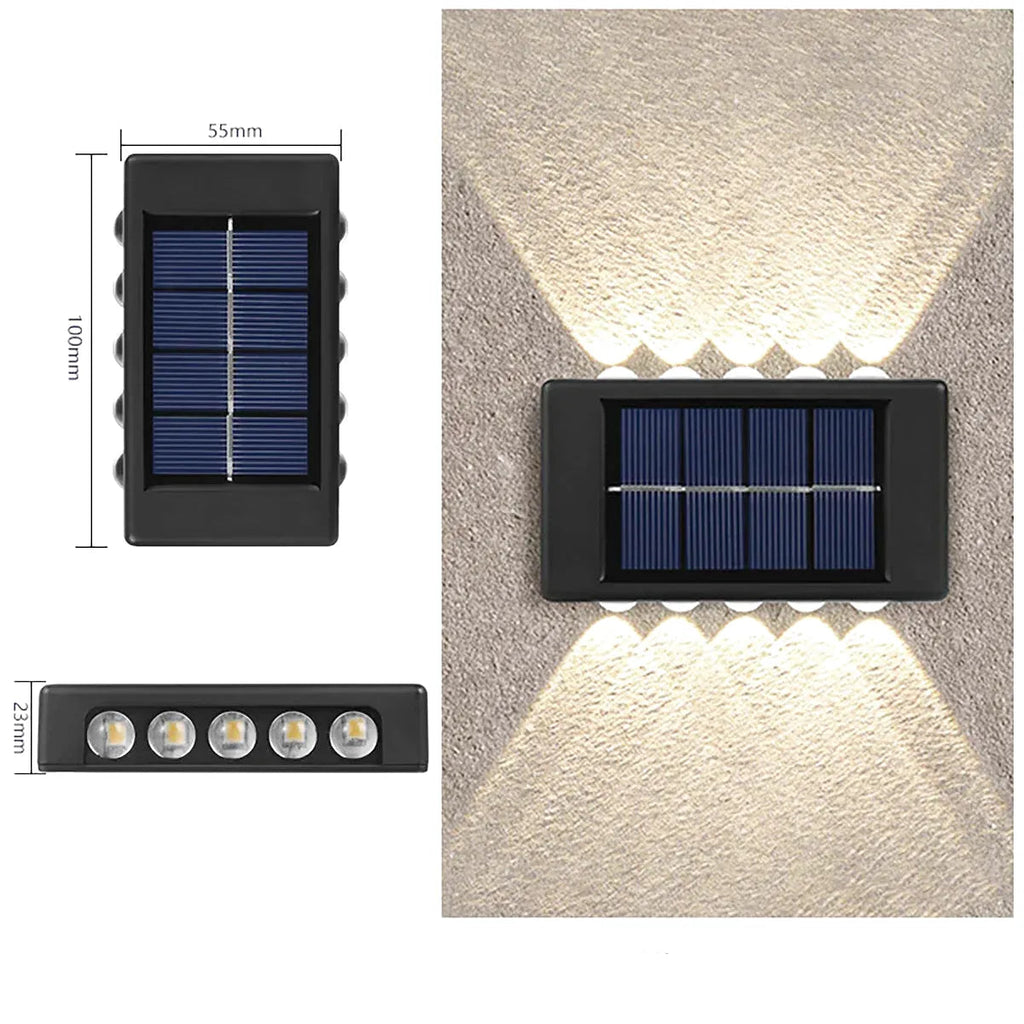 Applique Murale Solaire LED Extérieure – Étanche IP65, Éclairage Haut et Bas, Décoration Jardin et Façade (Cassiopeia) LUMICONCEPT