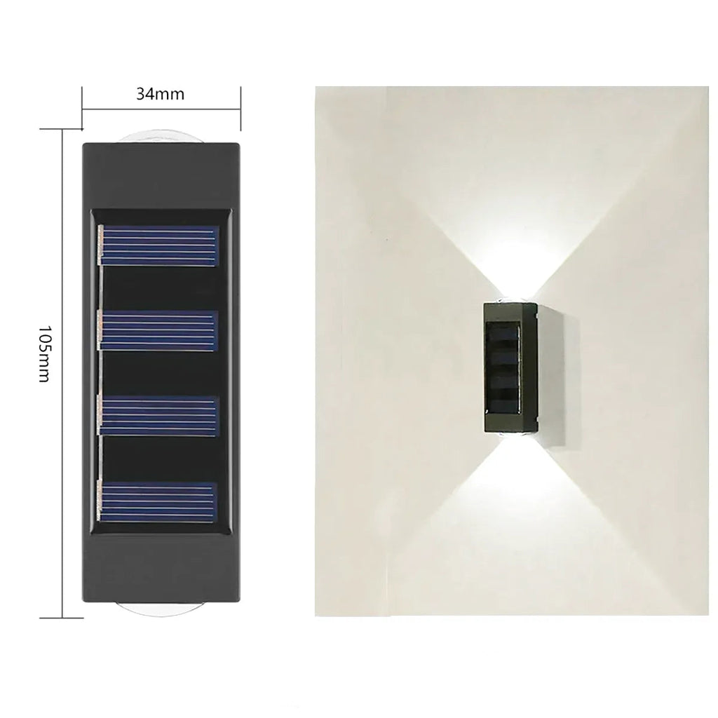 Applique Murale Solaire LED Extérieure – Étanche IP65, Éclairage Haut et Bas, Décoration Jardin et Façade (Cassiopeia) LUMICONCEPT