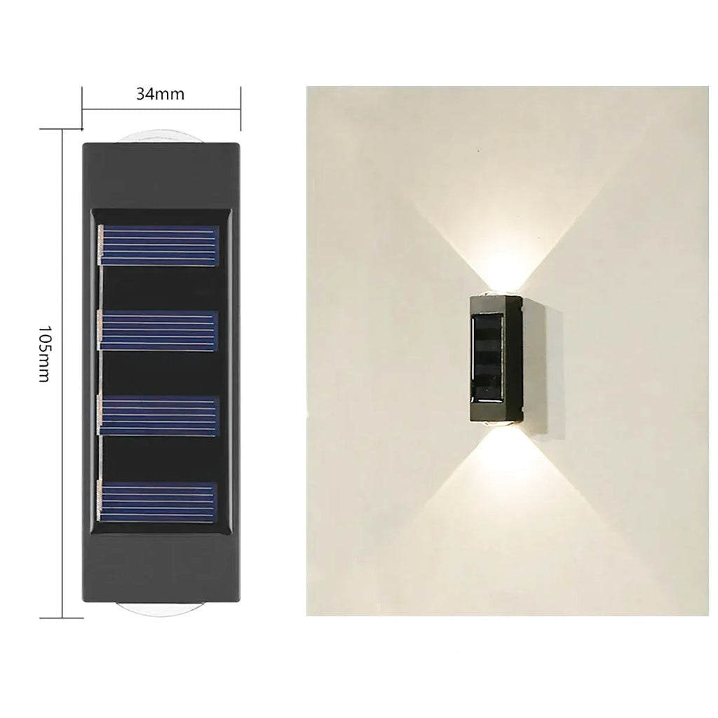 Applique Murale Solaire LED Extérieure – Étanche IP65, Éclairage Haut et Bas, Décoration Jardin et Façade (Cassiopeia) LUMICONCEPT