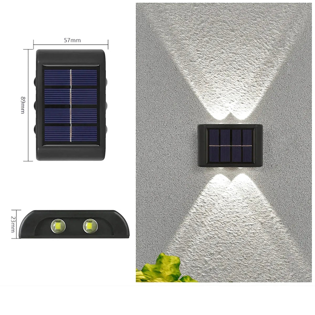 Applique Murale Solaire LED Extérieure – Étanche IP65, Éclairage Haut et Bas, Décoration Jardin et Façade (Cassiopeia) LUMICONCEPT