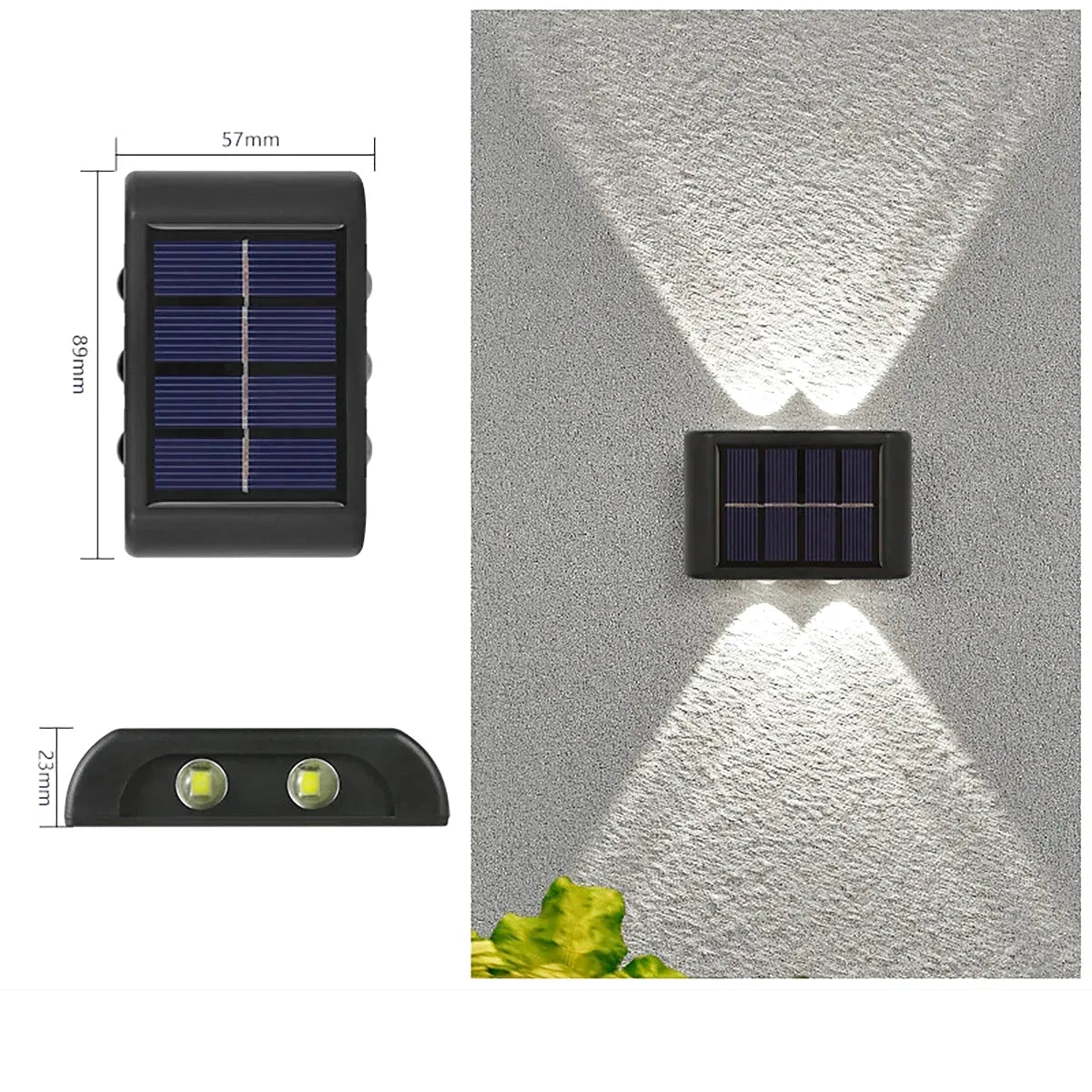 Applique Murale Solaire LED Extérieure – Étanche IP65, Éclairage Haut et Bas, Décoration Jardin et Façade (Cassiopeia) LUMICONCEPT