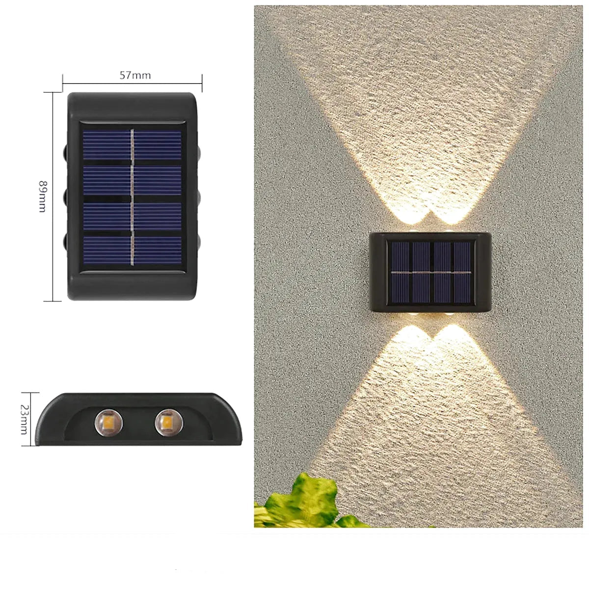 Applique Murale Solaire LED Extérieure – Étanche IP65, Éclairage Haut et Bas, Décoration Jardin et Façade (Cassiopeia) LUMICONCEPT
