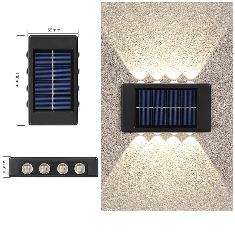 Applique Murale Solaire LED Extérieure – Étanche IP65, Éclairage Haut et Bas, Décoration Jardin et Façade (Cassiopeia) LUMICONCEPT