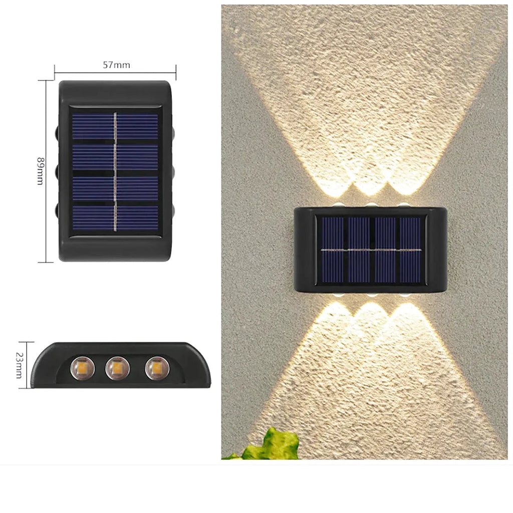 Applique Murale Solaire LED Extérieure – Étanche IP65, Éclairage Haut et Bas, Décoration Jardin et Façade (Cassiopeia) LUMICONCEPT