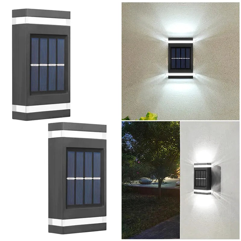 Applique Murale Solaire LED Extérieure – Étanche IP65, Éclairage Haut et Bas, Terrasse, Jardin, Clôture et Villa (Phoenix) LUMICONCEPT