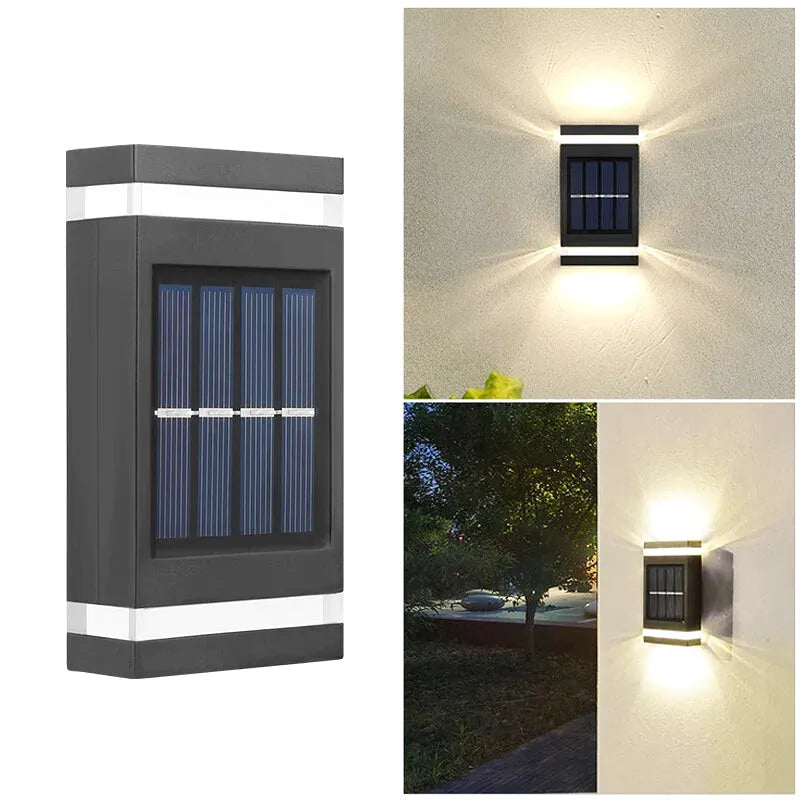 Applique Murale Solaire LED Extérieure – Étanche IP65, Éclairage Haut et Bas, Terrasse, Jardin, Clôture et Villa (Phoenix) LUMICONCEPT