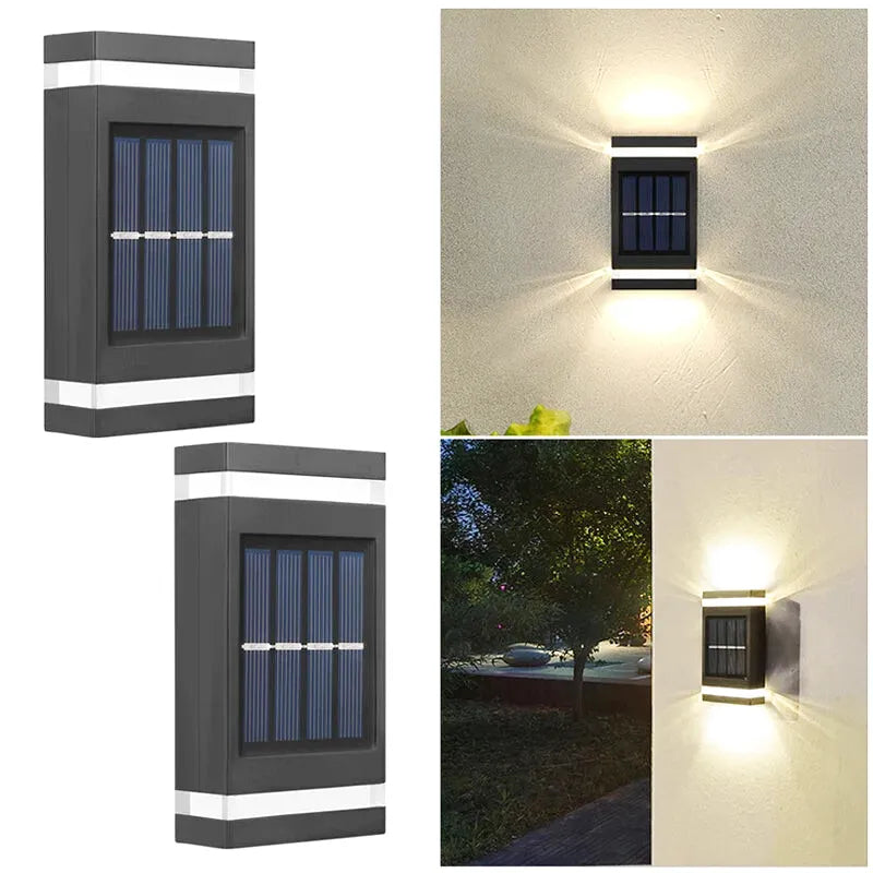 Applique Murale Solaire LED Extérieure – Étanche IP65, Éclairage Haut et Bas, Terrasse, Jardin, Clôture et Villa (Phoenix) LUMICONCEPT