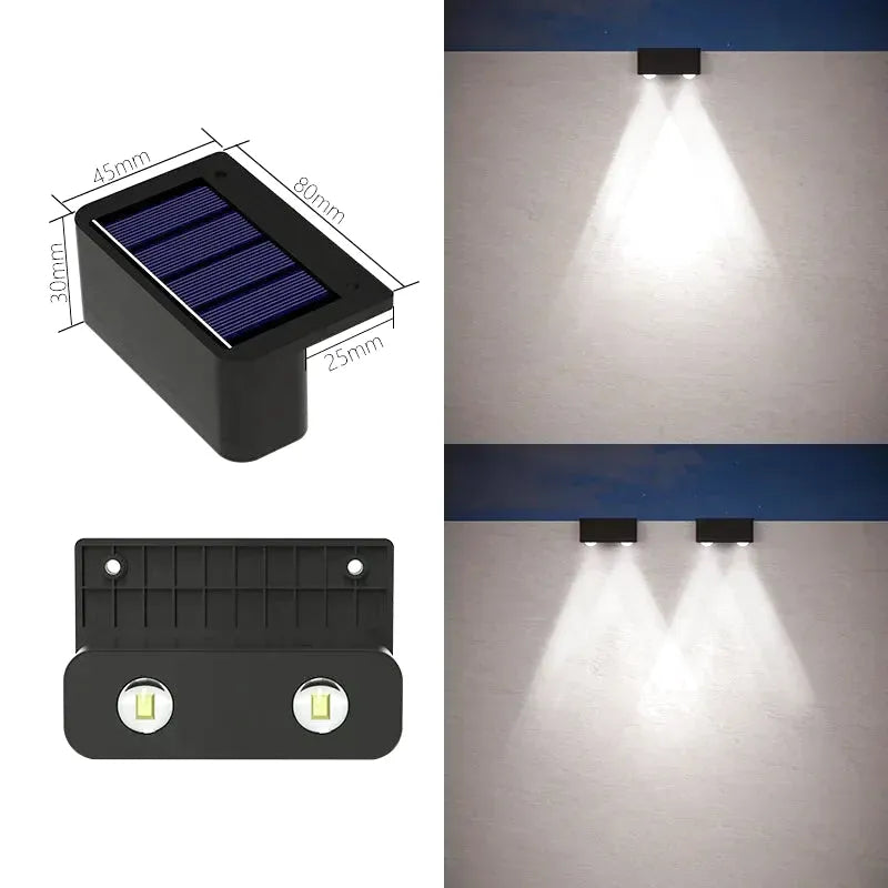 Applique Murale Solaire LED Extérieure – Étanche IP65 pour Jardin, Escaliers et Clôtures (Gemini 2) LUMICONCEPT