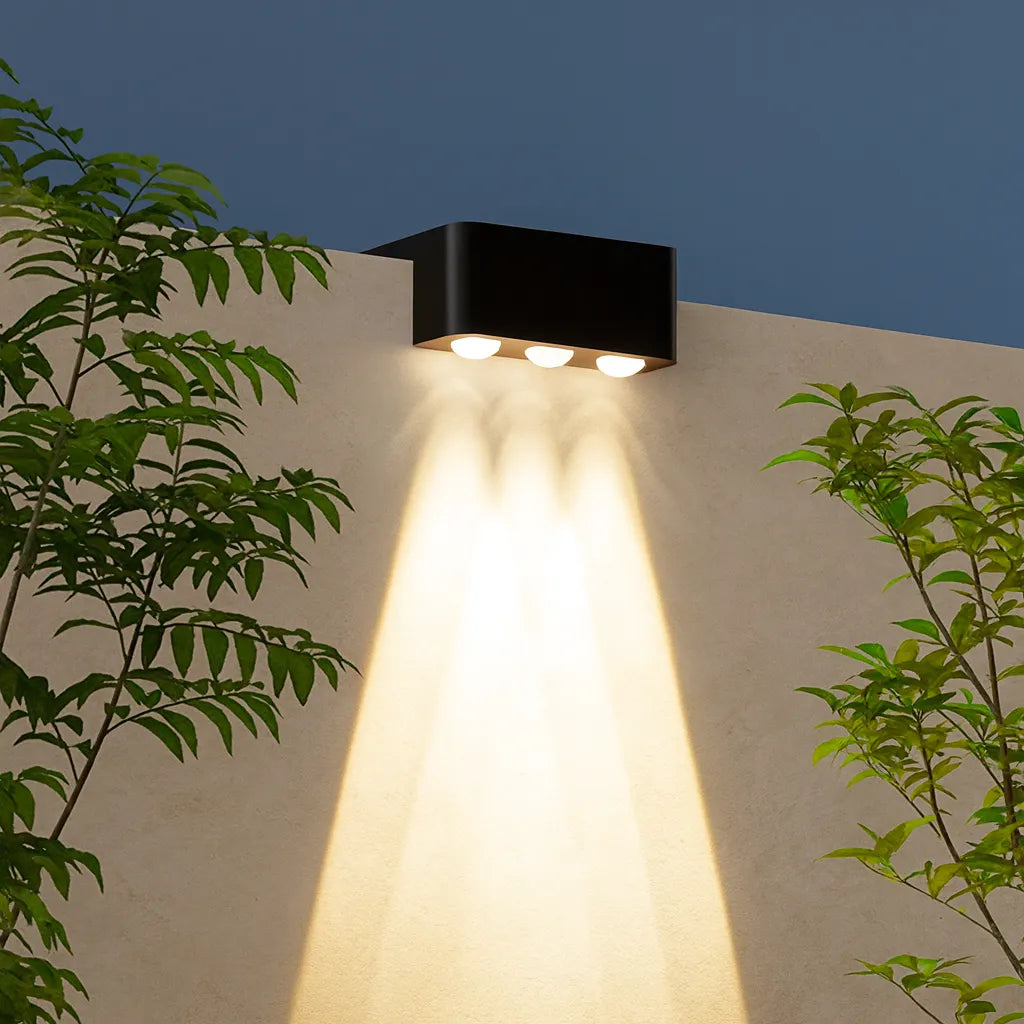 Applique Murale Solaire LED Extérieure – Étanche IP65 pour Jardin, Escaliers et Clôtures (Gemini 3) LUMICONCEPT