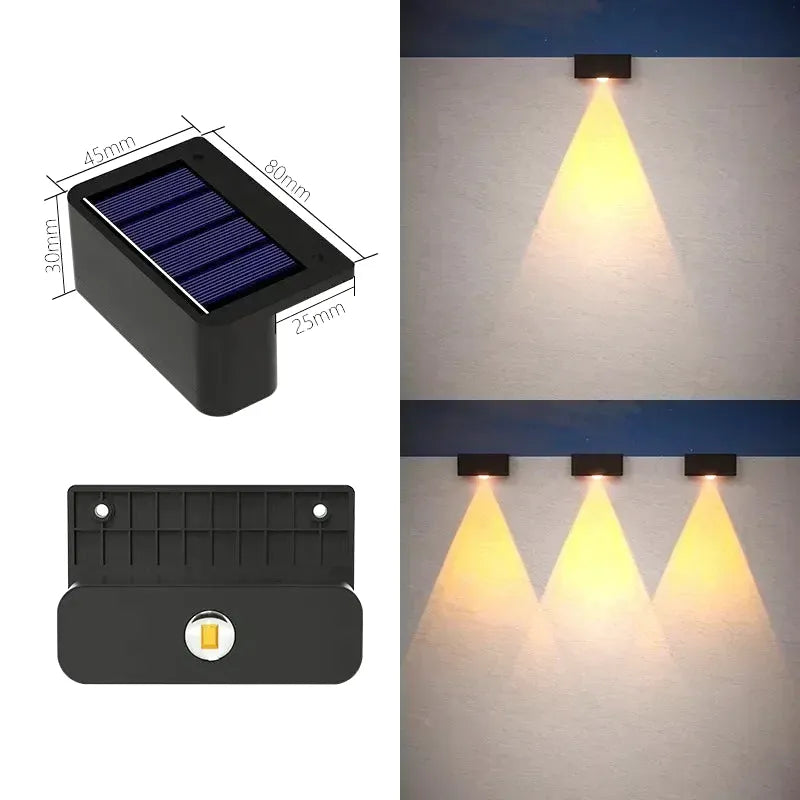 Applique Murale Solaire LED Extérieure – Étanche IP65 pour Jardin, Escaliers et Clôtures (Gemini) LUMICONCEPT