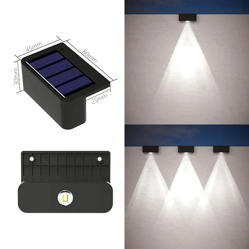 Applique Murale Solaire LED Extérieure – Étanche IP65 pour Jardin, Escaliers et Clôtures (Gemini) LUMICONCEPT