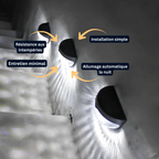 Applique Murale Solaire LED Ondulée – Étanche IP65 pour Clôtures, Jardins et Terrasses (Procyon) - LUMICONCEPT