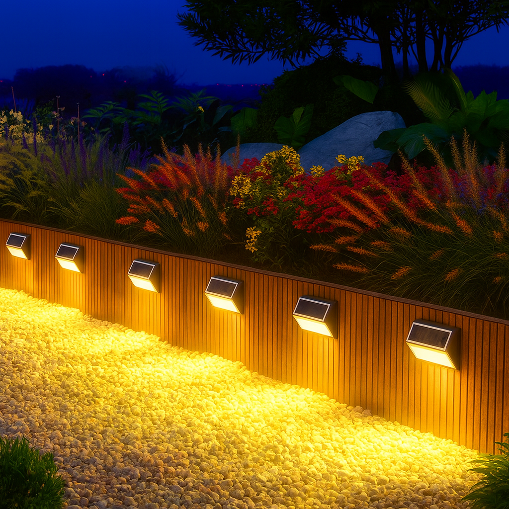 Applique Murale Solaire LED 6 Lumières – Étanche IP65 en Acier Inoxydable pour Escaliers, Jardins et Clôtures (Spica) LUMICONCEPT