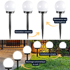 Balise Lampe Solaire LED Extérieure – Ampoule Étanche, Éclairage Jardin et Allée (Orion) - LUMICONCEPT
