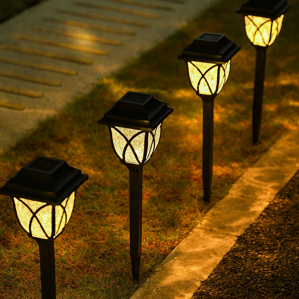 Lot de 1 à 10 Bornes Solaires de Jardin Étanches IP67 (Carina) LUMICONCEPT