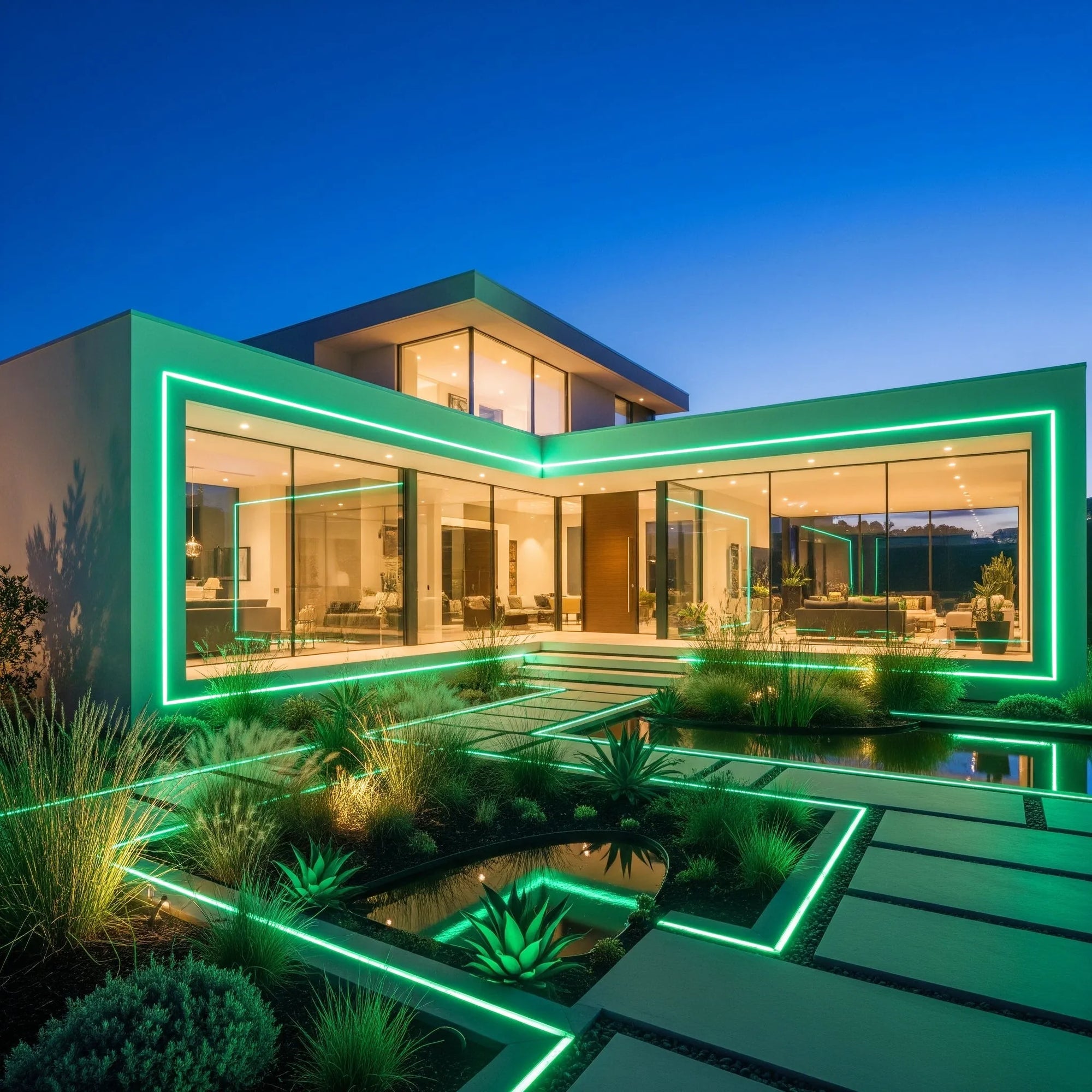 Bande LED Solaire Étanche IP68 – Flexible & Néon Décoratif Extérieur (Andromeda Vert) LUMICONCEPT