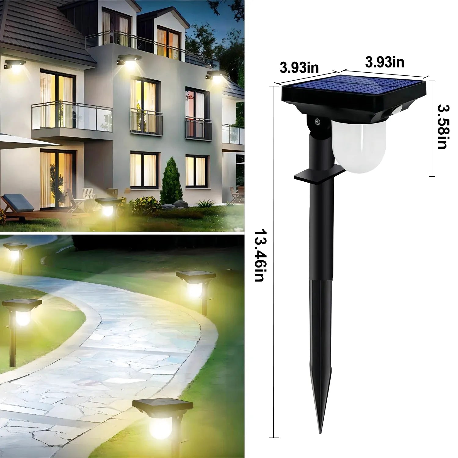 Borne Solaire LED Extérieure avec Capteur PIR – Étanche IP65 (Altair) LUMICONCEPT