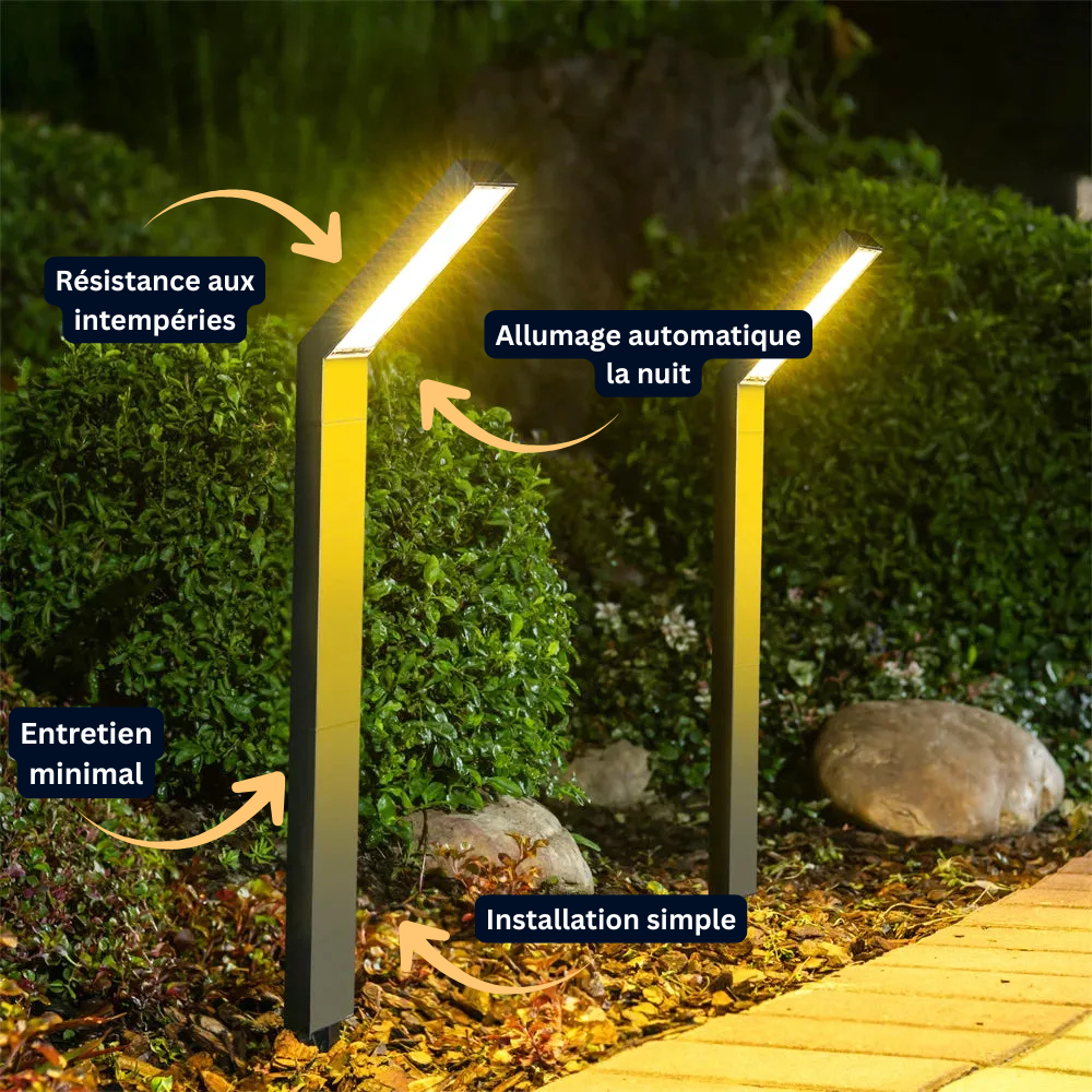 Borne Solaire LED Extérieure – Étanche IP65, Éclairage de Jardin et Allée (Lyra) - LUMICONCEPT