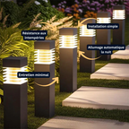 Borne Solaire LED Extérieure - Étanche IP65 - Jardin, Allée (Vega) - LUMICONCEPT