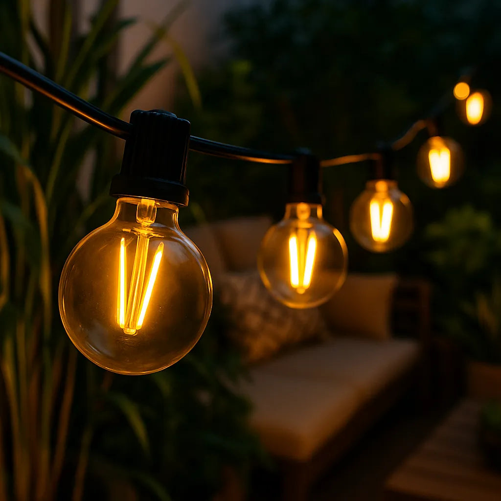 Guirlande LED G40 Extérieure – Ampoules Plastique IP65, Décoration Balcon, Mariage et Fête (Lyra) LUMICONCEPT