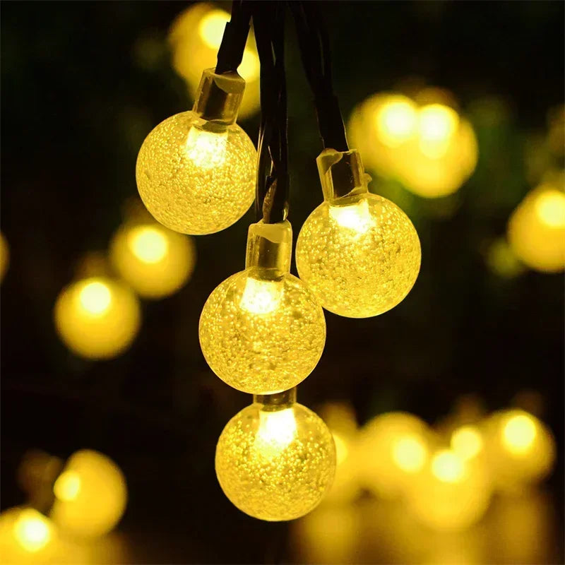 Guirlande Solaire LED Boules Cristal – Étanche IP65, 8 Modes, Décoration Jardin, Terrasse (Andromeda) LUMICONCEPT