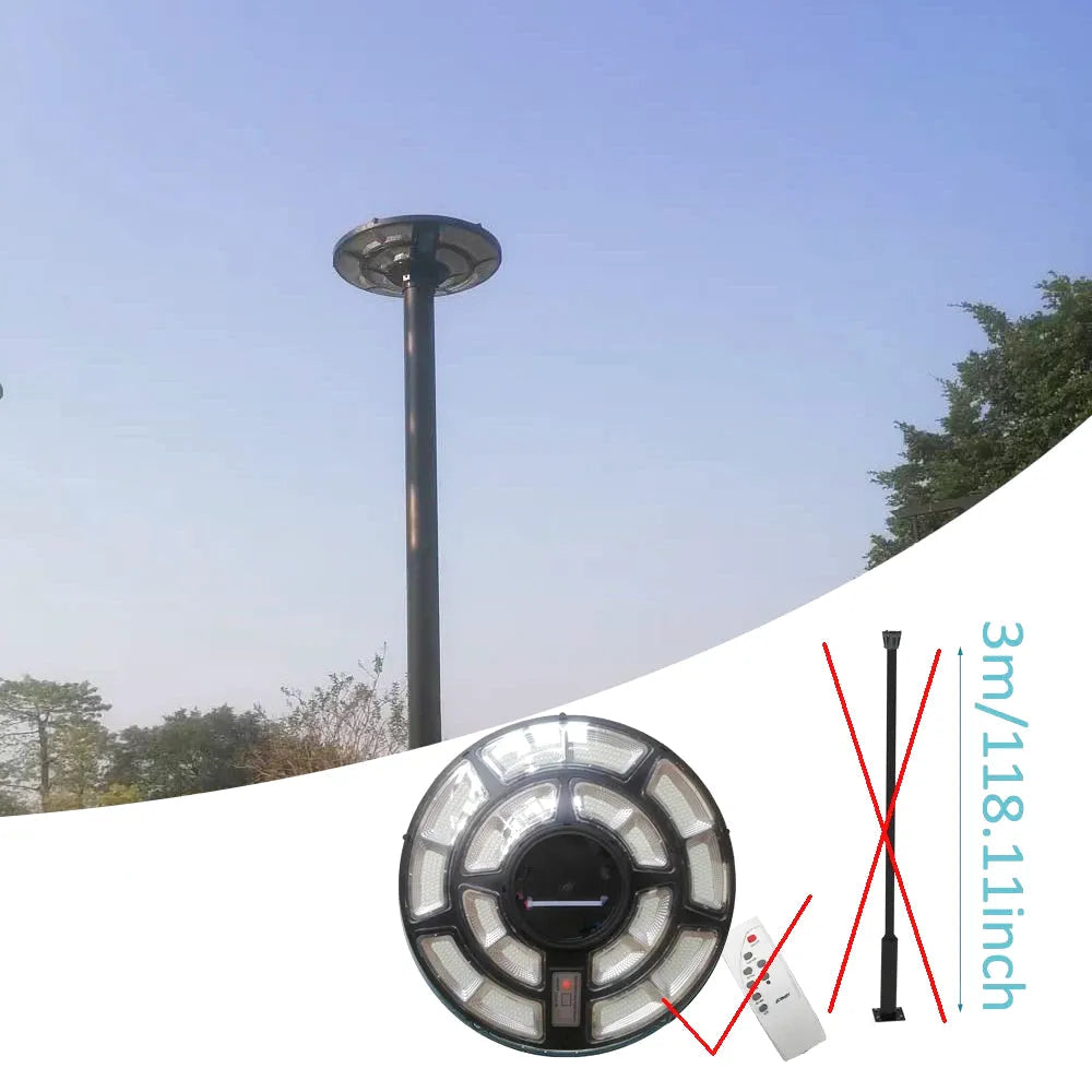 Lampadaire Solaire LED Extérieur – 750 LED, Capteur de Mouvement & Télécommande (Andromeda) LUMICONCEPT