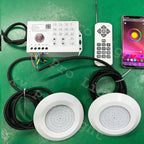 Lampe de piscine LED RGB 12W étanche IP68 avec Bluetooth et télécommande - LUMICONCEPT