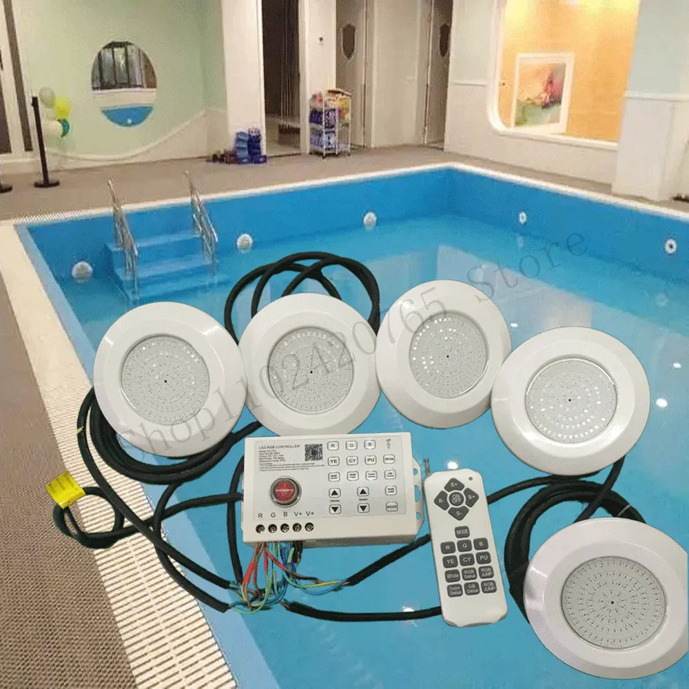 Lampe de piscine LED RGB 12W étanche IP68 avec Bluetooth et télécommande - LUMICONCEPT