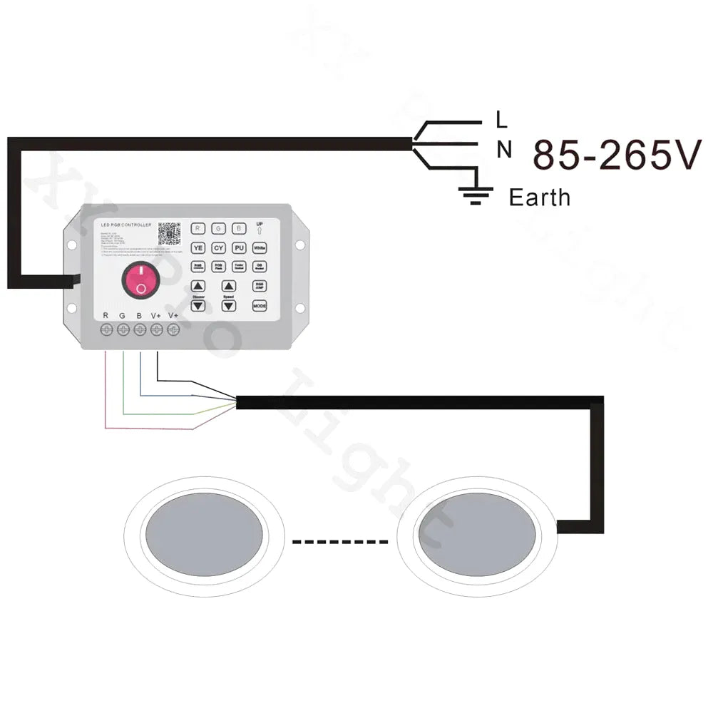 Lampe de piscine LED RGB 12W étanche IP68 avec Bluetooth et télécommande - LUMICONCEPT