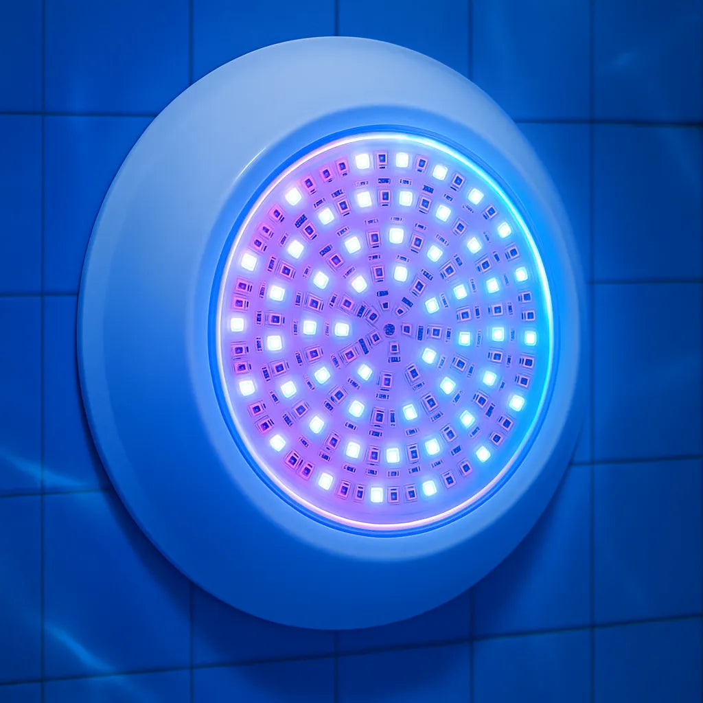 Lampe de piscine LED RGB 12W étanche IP68 avec Bluetooth et télécommande - LUMICONCEPT