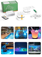 Lampe de piscine LED submersible rechargeable – IP68, 16 couleurs, télécommande 200FT & minuterie - LUMICONCEPT