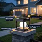 Lampe Solaire Extérieure – Étanche IP65, 2 Modes LED (Blanc/Chaud), Multi-Installation pour Jardin, Allées (Sirius) - LUMICONCEPT