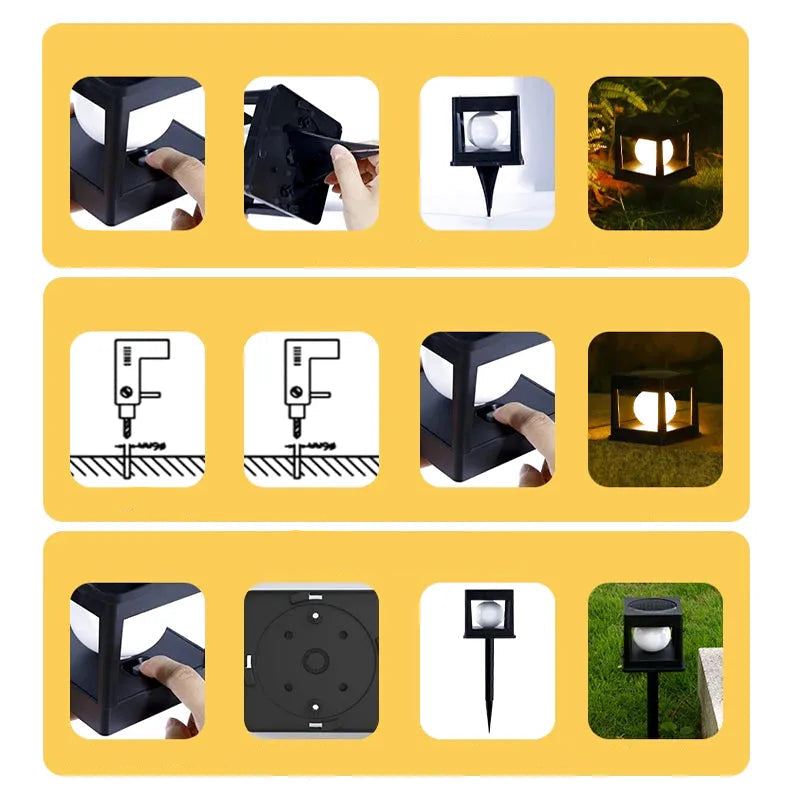 Lampe Solaire Extérieure – Étanche IP65, 2 Modes LED (Blanc/Chaud), Multi-Installation pour Jardin, Allées (Sirius) LUMICONCEPT