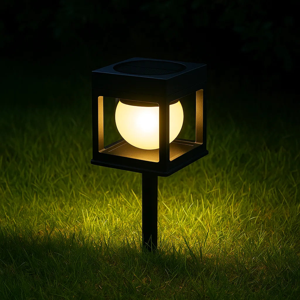 Lampe Solaire Extérieure – Étanche IP65, 2 Modes LED (Blanc/Chaud), Multi-Installation pour Jardin, Allées (Sirius) LUMICONCEPT